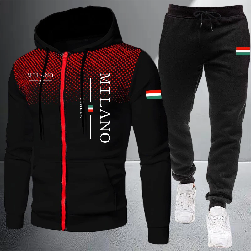 Winter Clothing Equipment - Męski dres sportowy z kapturem na