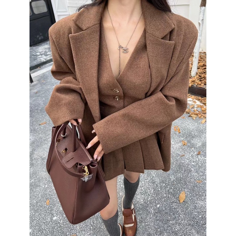 Winter Wear Clothes - Elegancki jesienne komplety damskie: marynarka, kamizelka