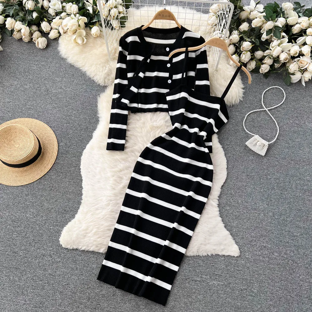 Winter Clothing Korean - Koreańska słodka, hitowa kolorowa patchworkowa sukienka