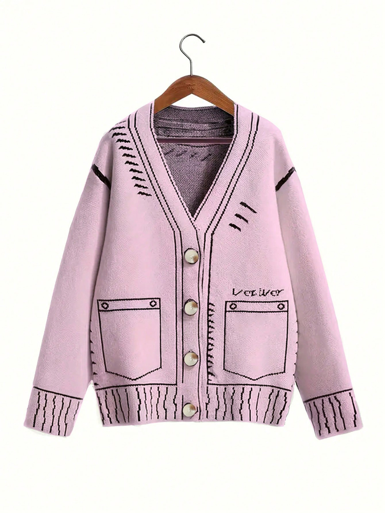 Winter Clothing Equipment - Damski kardigan zapinany na guziki plus