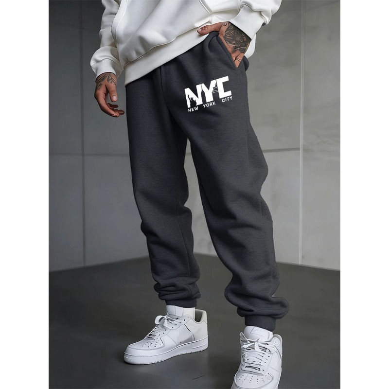 Winter Clothing In New York City - Spodnie sportowe męskie z nadrukiem New