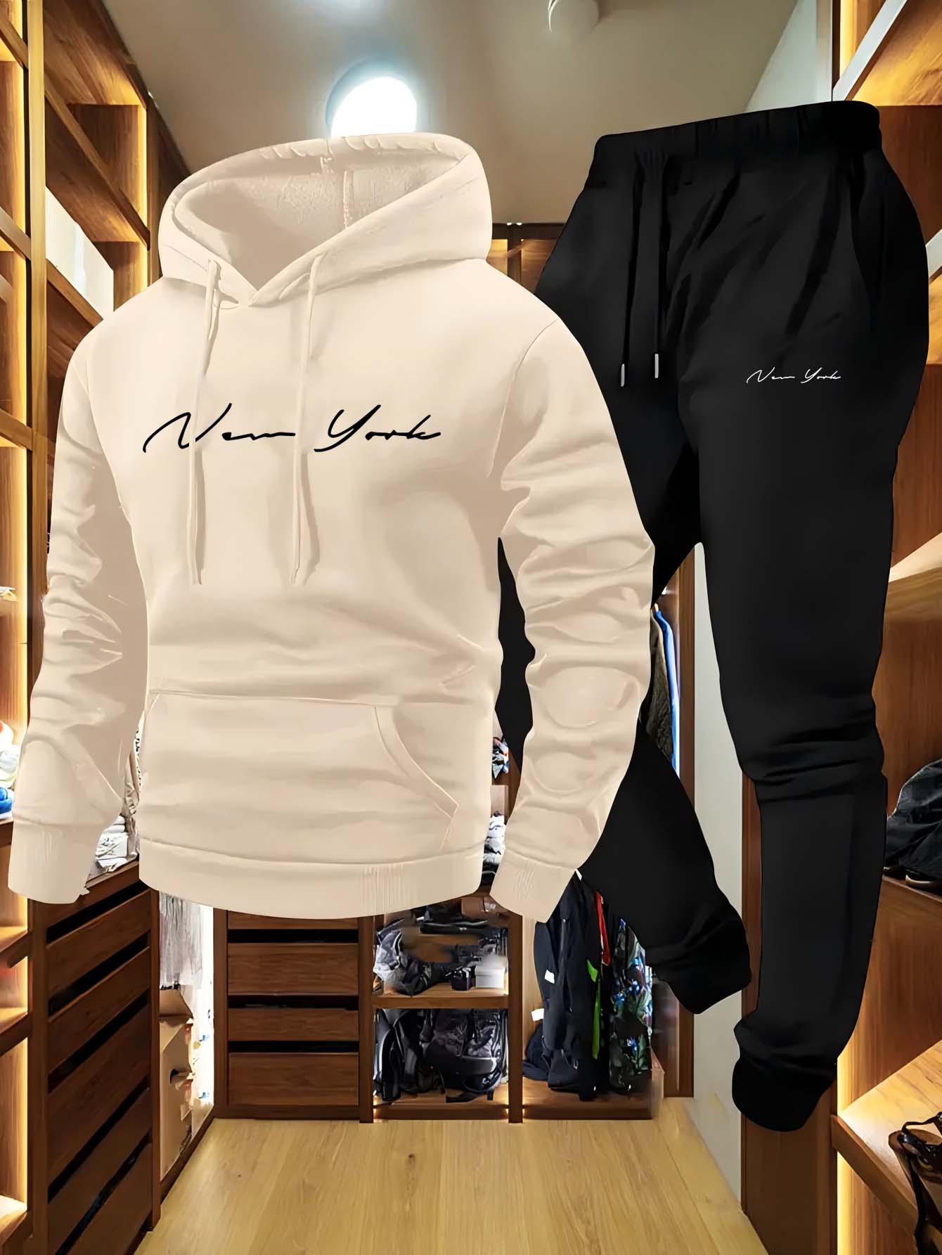Winter Wear Clothes - Męski komplet dresowy z miękką bluzą