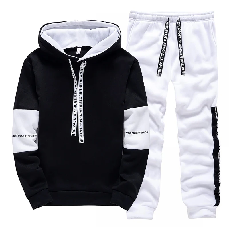 Czarno-biały męski dres, modny – Winter Clothing For recenzja i cena