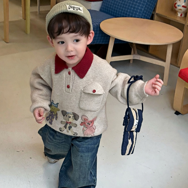 Gruby, ciepły sweter chłopięcy – Winter Clothing 1 Year Old recenzja i cena