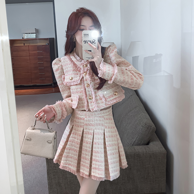 Damska elegancka kurtka z fręd – Winter Clothing Korean recenzja i cena